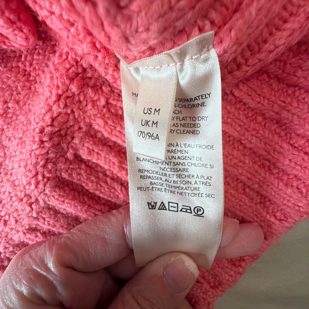 Free People Brookside Tunic Sweater size medium Pink Lightning - Picture 8 of 10